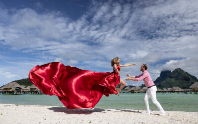 Unleashing the Magic in Bora Bora: The Enchanting World of Flying Dress Photoshoot